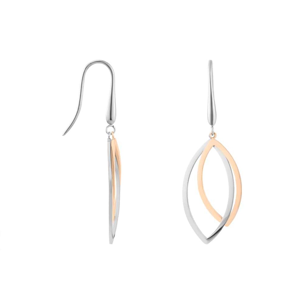 Orecchini Pendenti Lady Code Acciaio Bicolore Bianco / Rosa - Orecchini Pendenti Donna | Stroili