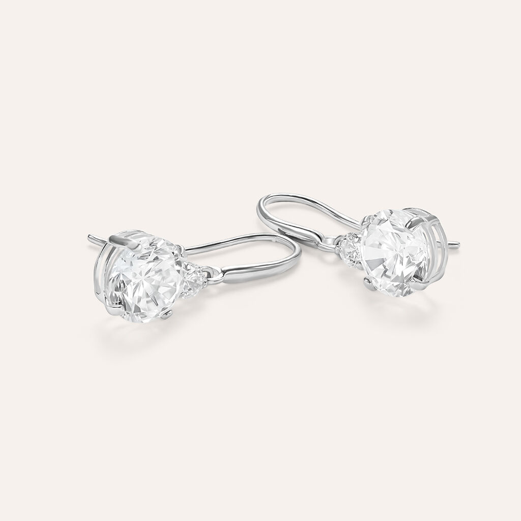Orecchini Lobo Punto Luce Claire Oro Bianco Cubic Zirconia - Orecchini a Lobo Donna | Stroili