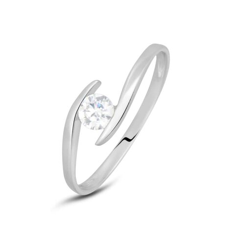 Anello Solitario Claire Oro Bianco Cubic Zirconia - Anelli con Pietre Donna | Stroili