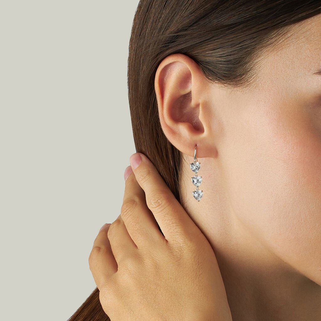 Orecchini Pendenti Claire Oro Bianco Cubic Zirconia - Orecchini Pendenti Donna | Stroili