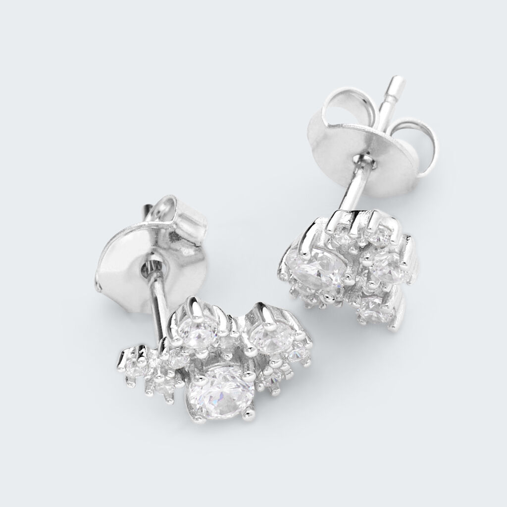 Orecchini Lobo Silver Elegance Argento Rodiato Cubic Zirconia - Orecchini a Lobo Donna | Stroili