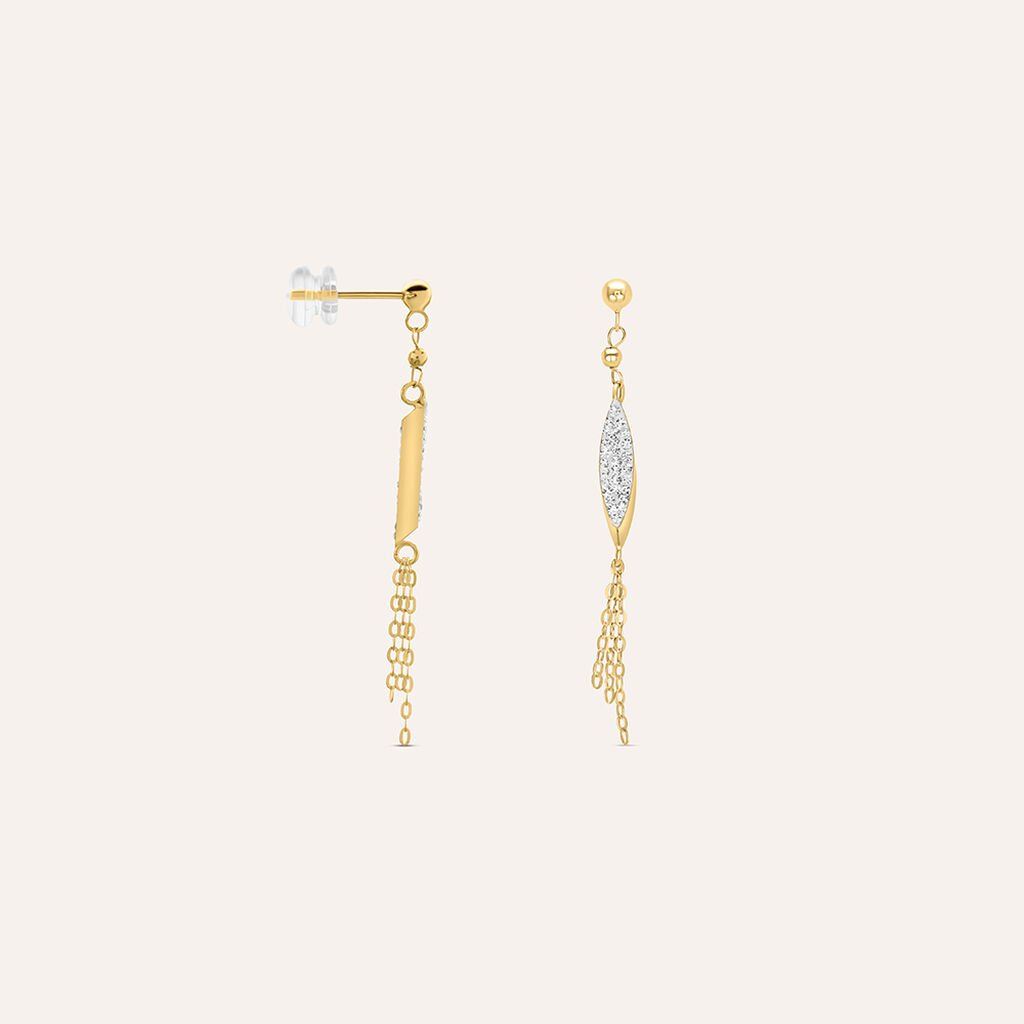 Orecchini Pendenti Christelle Oro Giallo Cristallo - Orecchini Pendenti Donna | Stroili