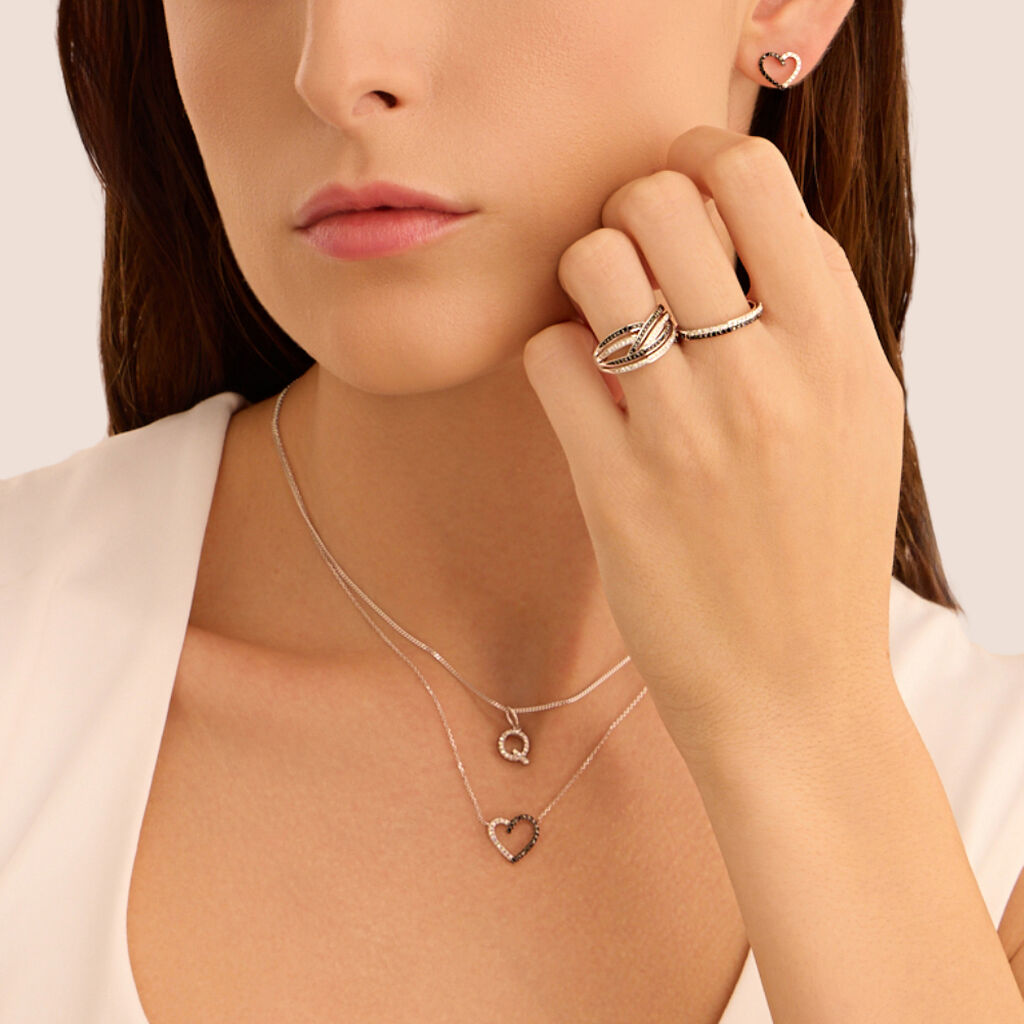 Orecchini Lobo Sophia Oro Bianco Diamante