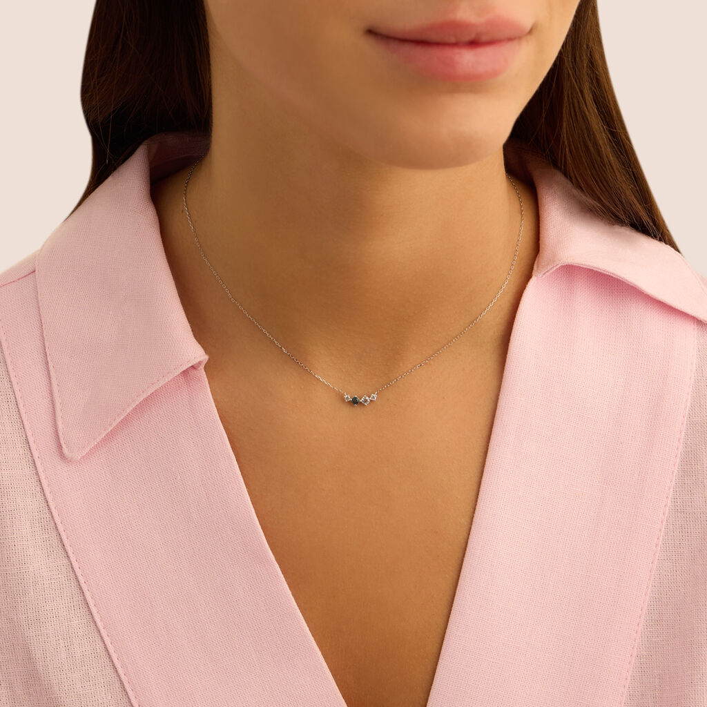 Collana Am&eacute;lie Oro Bianco Topazio