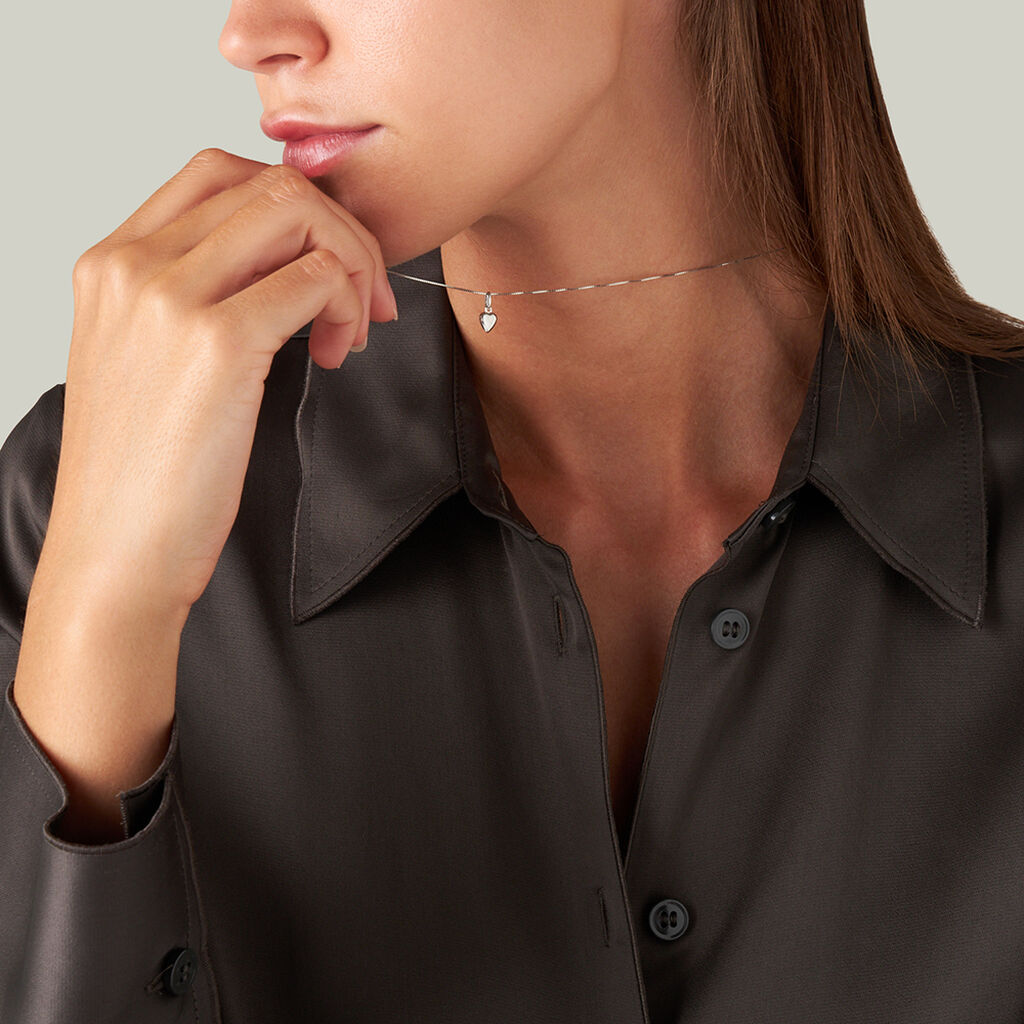Pendente Poème Oro Bianco - Ciondoli con Incisione Donna | Stroili