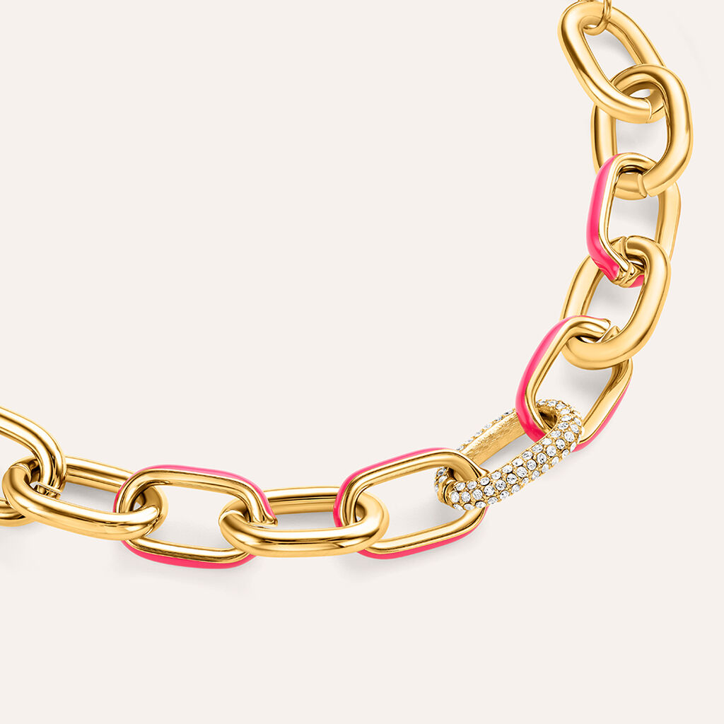 Bracciale Catena Lady Sweet Acciaio Dorato Cristallo