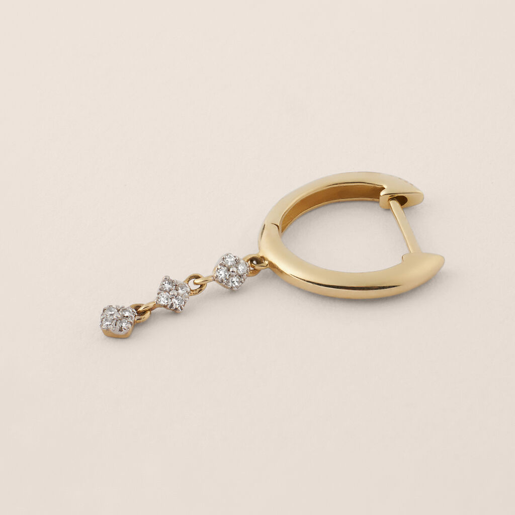 Mono Orecchino A Cerchio Sophia Oro Giallo Diamante - Mono Orecchino Donna | Stroili