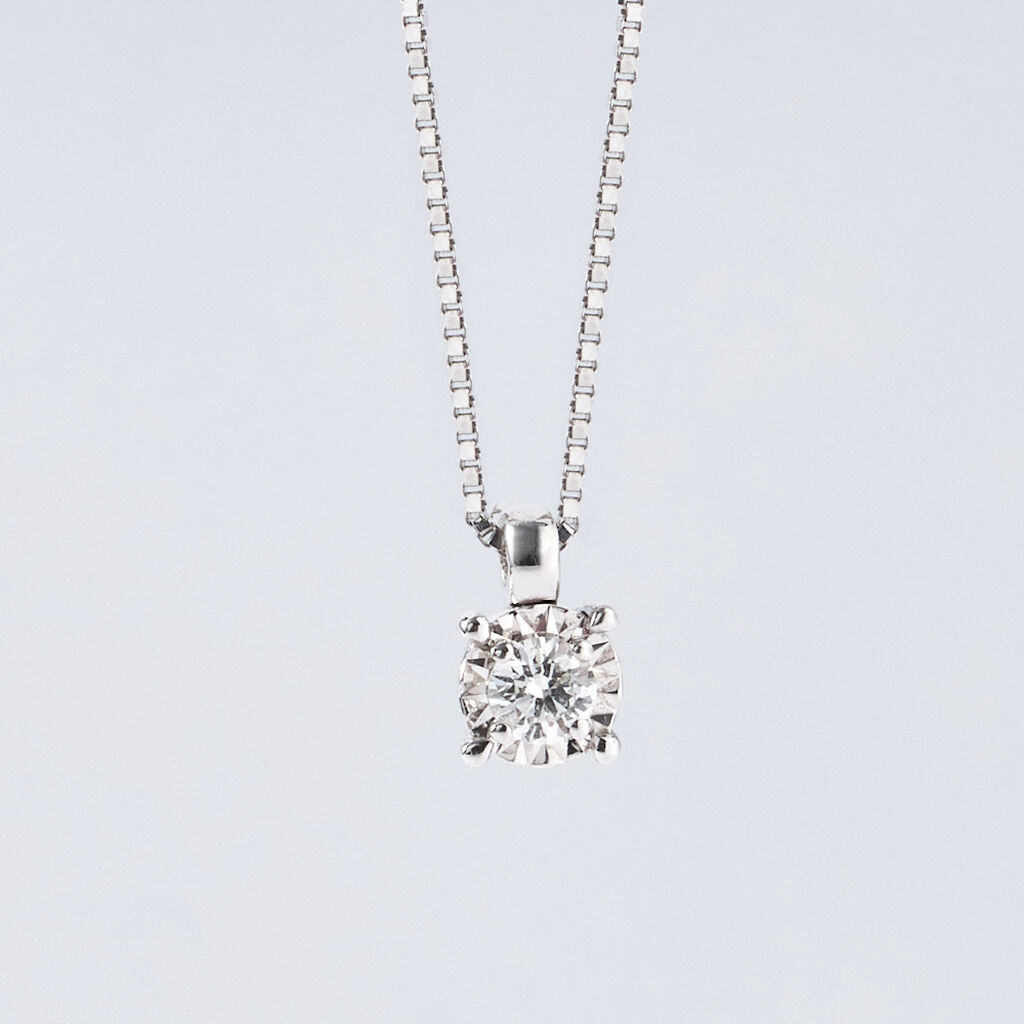 Collana Punto Luce Diamotion Oro Bianco Diamante - Collane Punto Luce Donna | Stroili