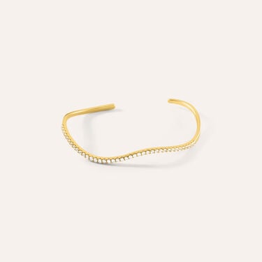Bangle Silver Glow Argento Dorato Cubic Zirconia