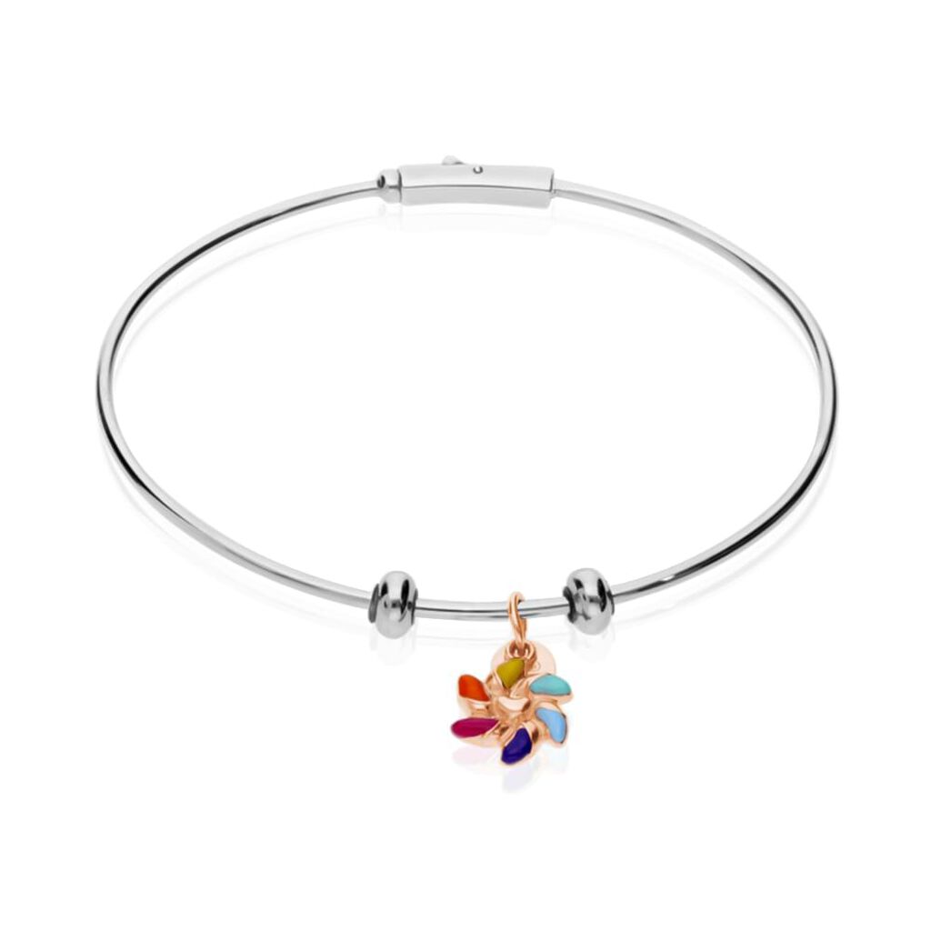 Charm girandola in argento rosato e smalto