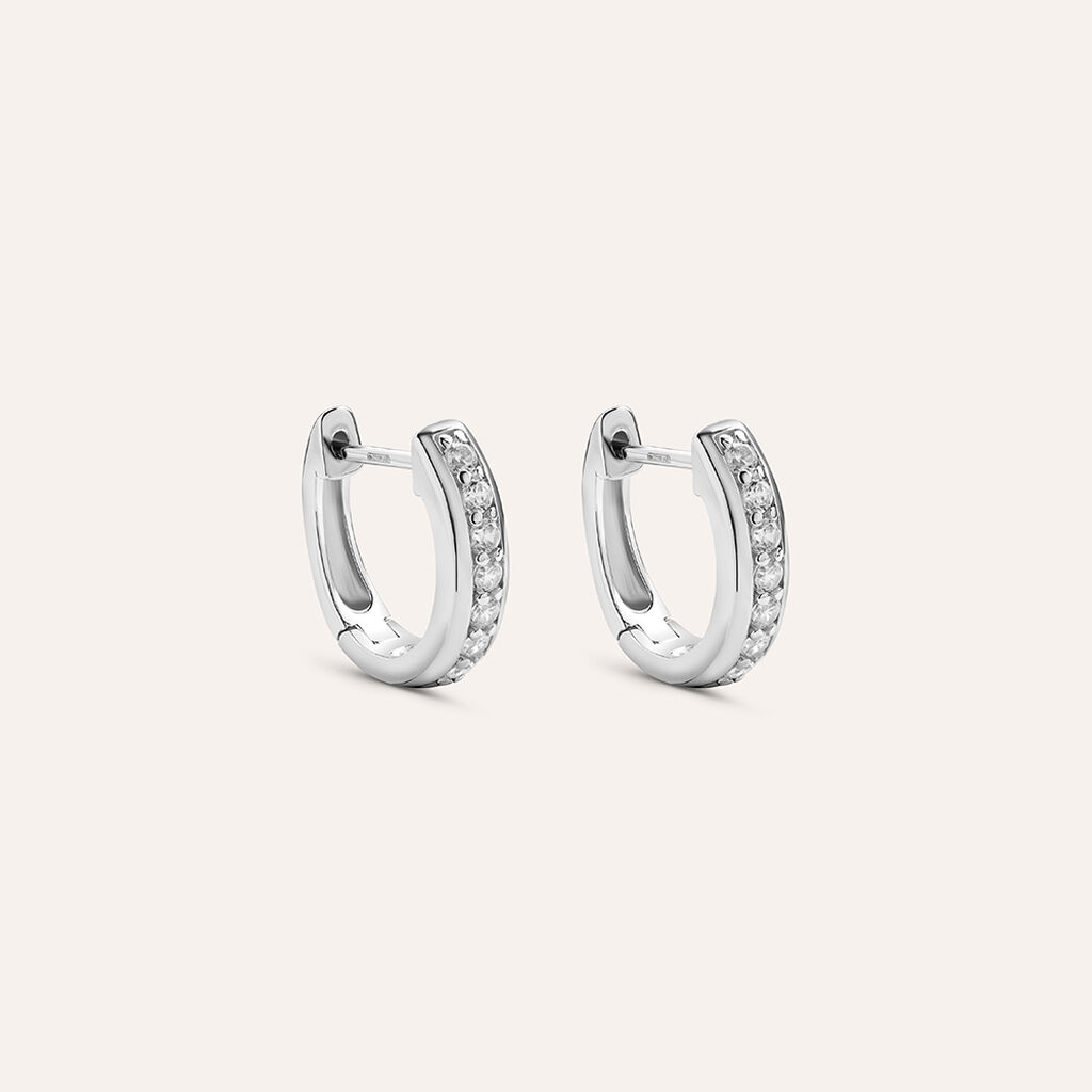 Orecchini A Cerchio Silver Elegance Argento Rodiato Cubic Zirconia - Orecchini a Cerchio Donna | Stroili