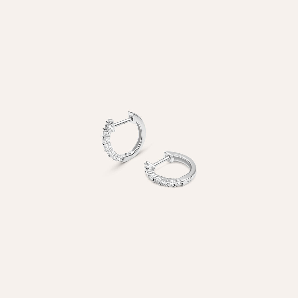 Orecchini A Cerchio Sophia Oro Bianco Diamante - Orecchini a Cerchio Donna | Stroili