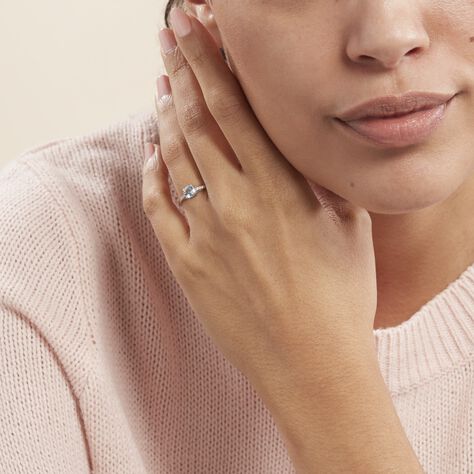 Anello Solitario Amélie Oro Bianco Topazio Cubic Zirconia - Anelli con Pietre Donna | Stroili