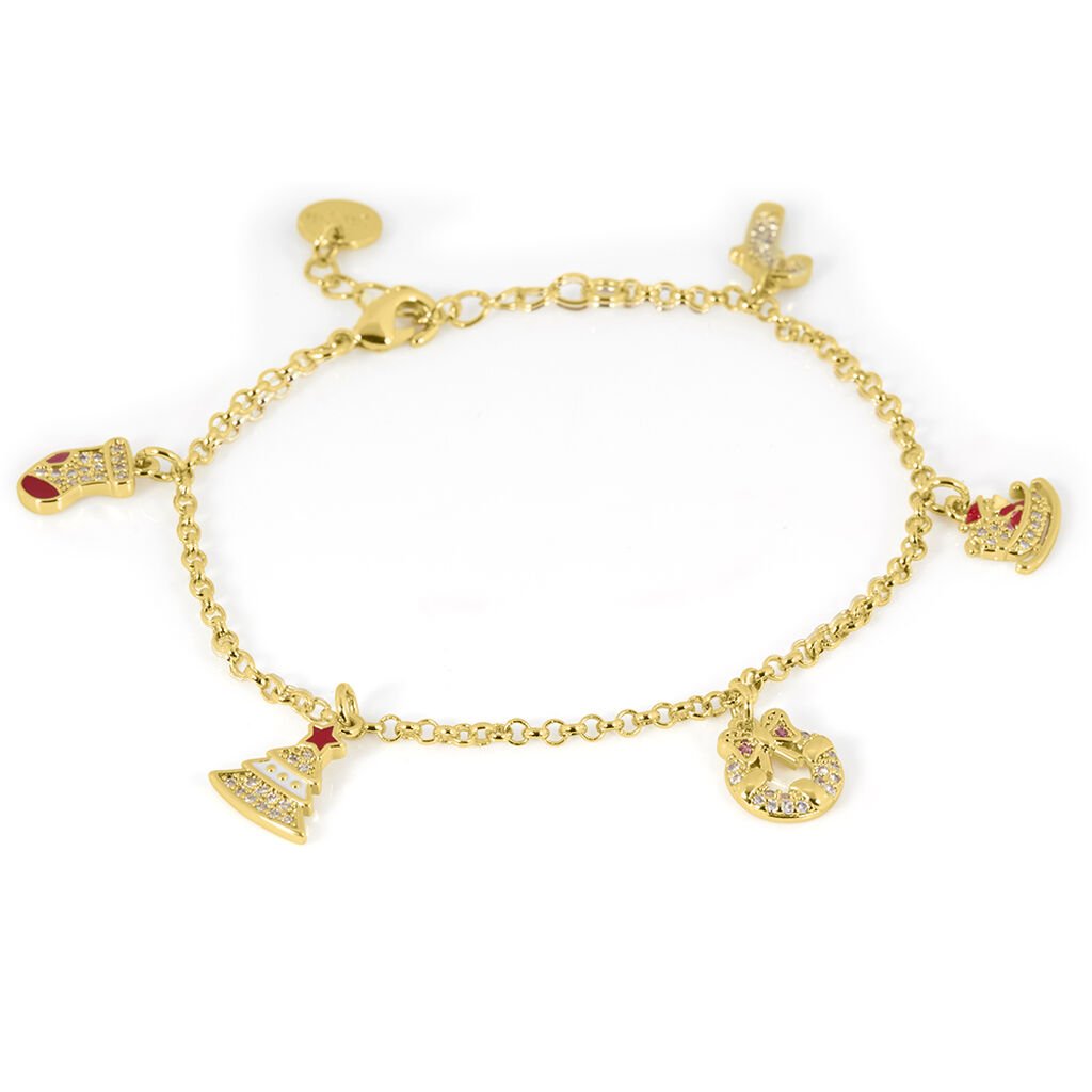 Bracciale Christmas Collection Ottone Dorato Cristallo - Bracciali Donna | Stroili