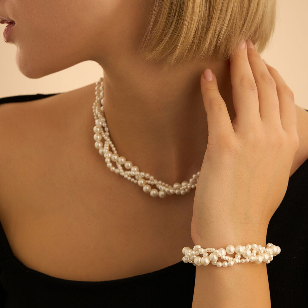 Bracciale Silver Pearls Argento Rodiato Perla sintentica Cubic Zirconia