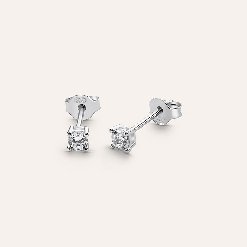 Orecchini Lobo Punto Luce Silver Elegance Argento Rodiato Cubic Zirconia - Orecchini a Lobo Donna | Stroili