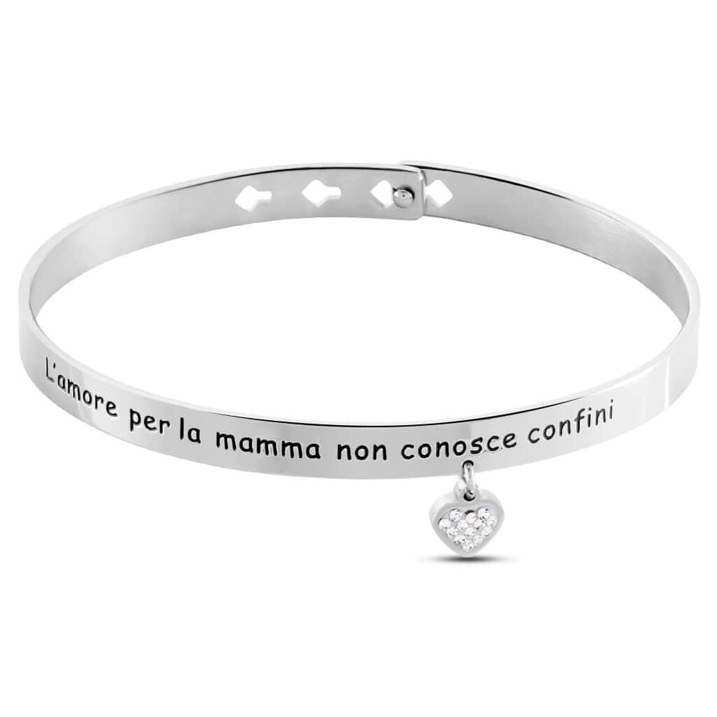 Bangle Lady Message Acciaio Cristallo - Bracciali Rigidi Donna | Stroili