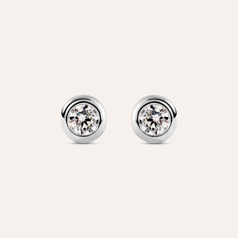 Orecchini Lobo Punto Luce Grace Oro Bianco Diamante - Orecchini a Lobo Donna | Stroili