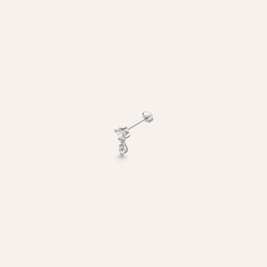 Piercing Orecchio Doppio Punto Luce Helix Ear Shine Oro Bianco Cubic Zirconia