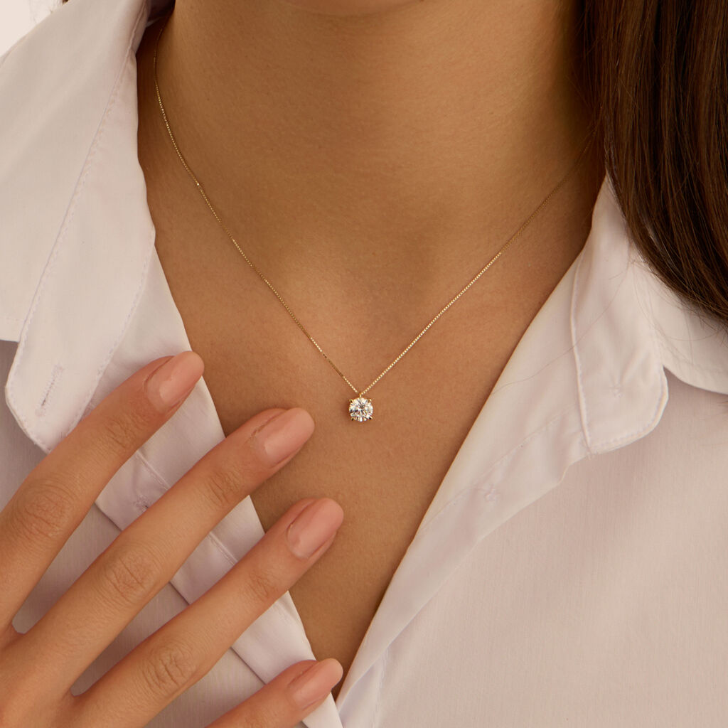 Collana Punto Luce Claire Oro Giallo Cubic Zirconia