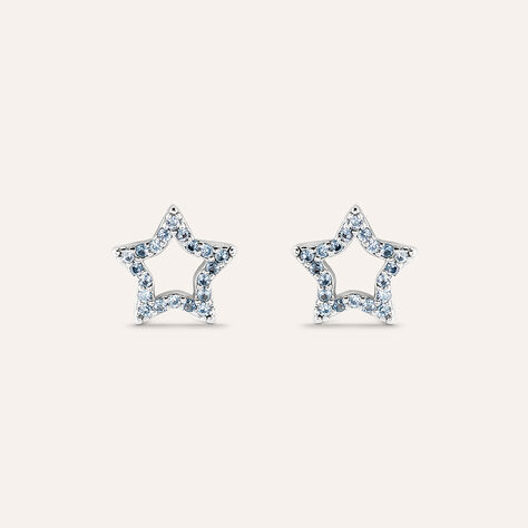 Yazilind Orecchini A Perno Stella Argento 925 Per Donna 0.8 Cm