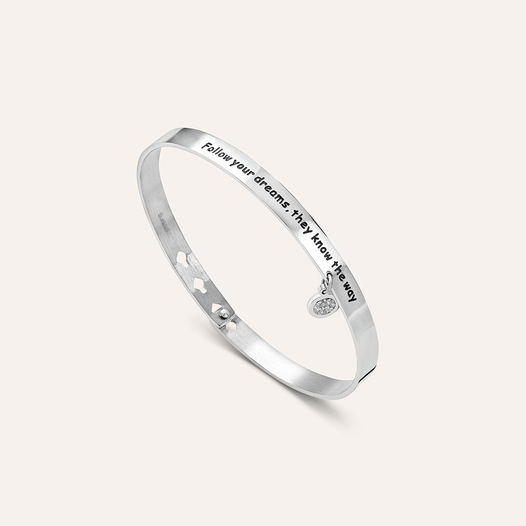 Bangle Lady Message Acciaio Cristallo - Bracciali Rigidi Donna | Stroili