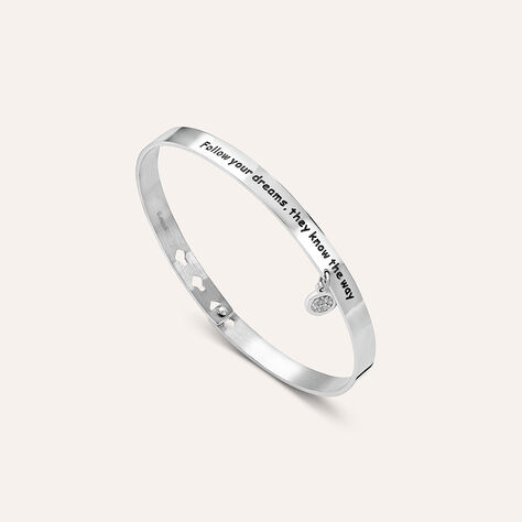 Bangle Lady Message Acciaio Cristallo - Bracciali Rigidi Donna | Stroili