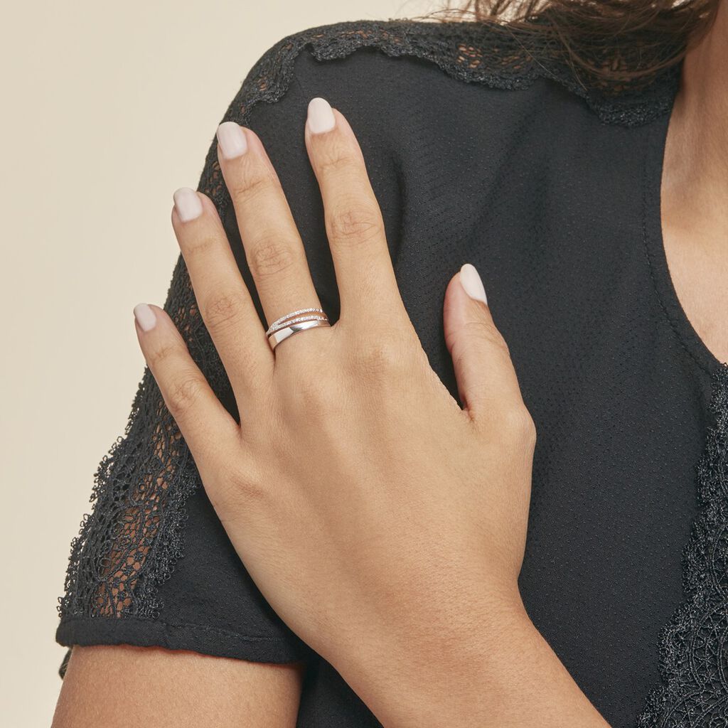 Anello Fascia Sophia Oro Bianco Diamante