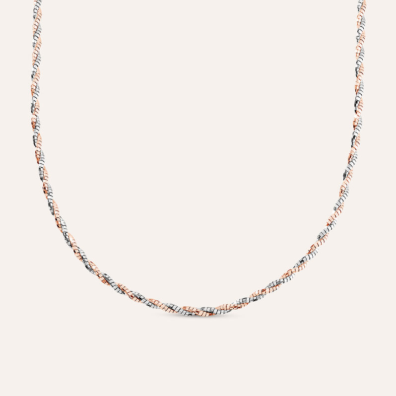 Catena Silver Collection Argento Bicolore Bianco / Rosa - Collane Catena Donna | Stroili