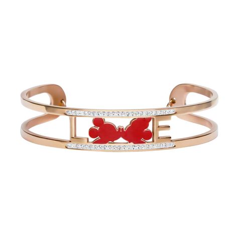 Bangle Lady Message Acciaio Rosato Disney e Cristalli - Bracciali Donna | Stroili