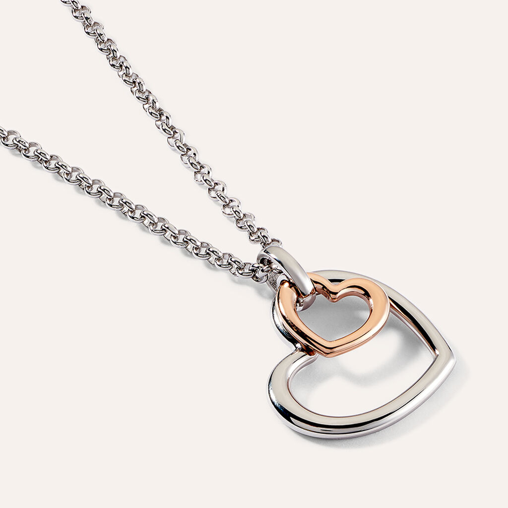 Collana Sunrise Acciaio Bicolore Bianco / Rosa
