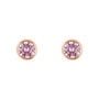 Orecchini Lobo Punto Luce Silver Rainbow Argento Rosa Cubic Zirconia