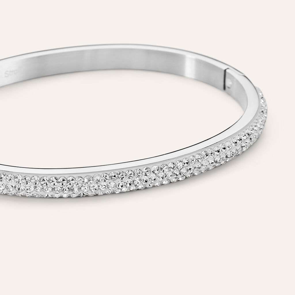 Bangle Lady Phantasya Acciaio Cristallo - Bracciali Rigidi Donna | Stroili