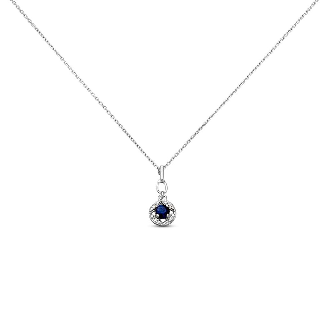 Collana Punto Luce Elizabeth Crown Oro Bianco Zaffiro Diamante - Collane Punto Luce Donna | Stroili