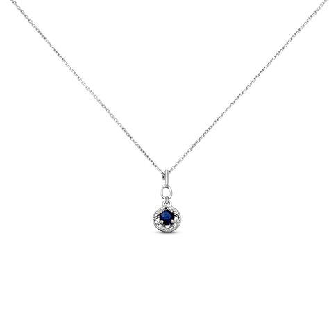 Collana Punto Luce Elizabeth Crown Oro Bianco Zaffiro Diamante - Collane Punto Luce Donna | Stroili