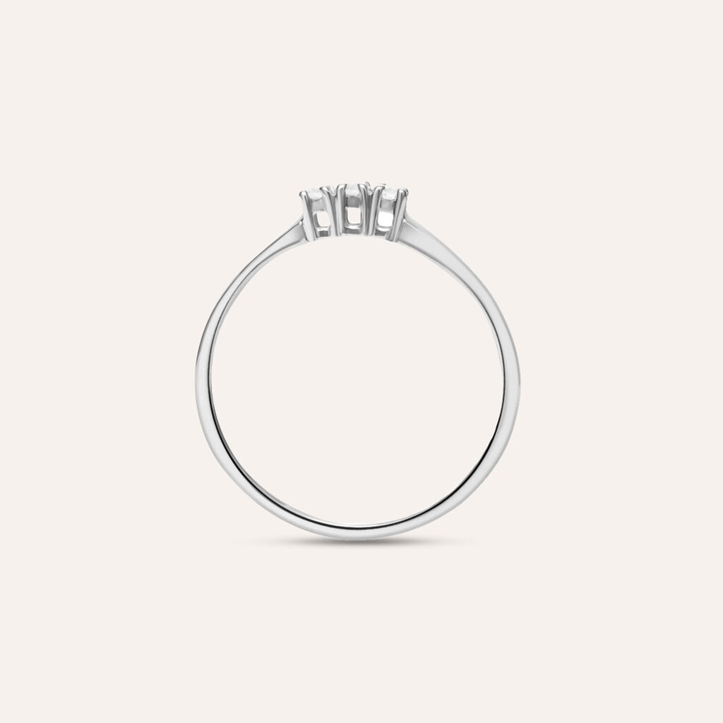 Anello Trilogy Grace Oro Bianco Diamante - Anelli con Pietre Donna | Stroili