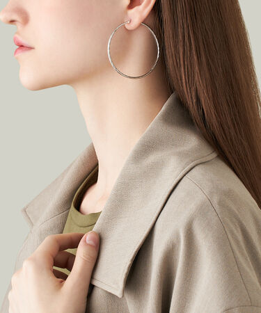 Orecchini A Cerchio Silver Collection Argento Rodiato