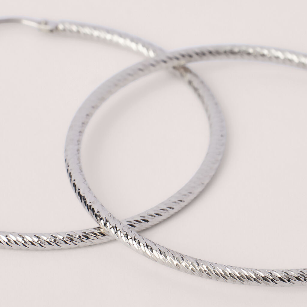 Orecchini A Cerchio Silver Collection Argento Rodiato