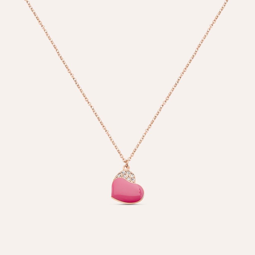 Collana Lady Sweet Acciaio Rosa Cristallo