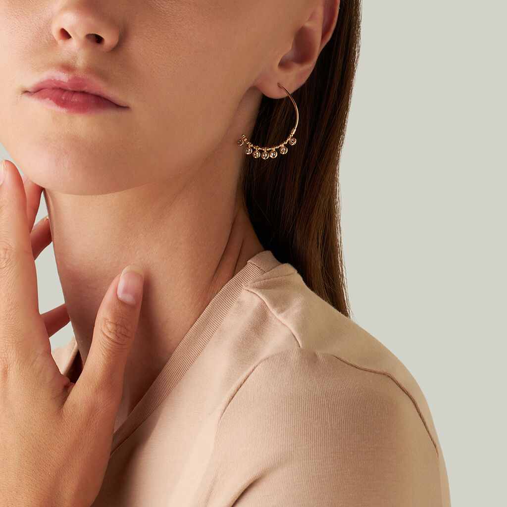 Orecchini A Cerchio Golden Dream Placcato Oro Giallo Cubic Zirconia - Orecchini a Cerchio Donna | Stroili