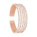 Bracciale rigido multifilo in metallo rosato con strass - Bracciali Donna | Stroili