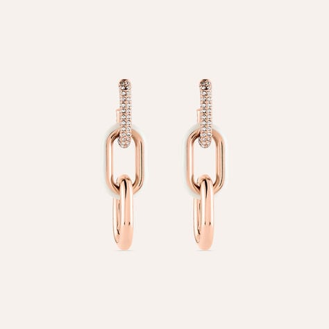 Orecchini Pendenti Lady Sweet Acciaio Rosa Cristallo - Orecchini Pendenti Donna | Stroili