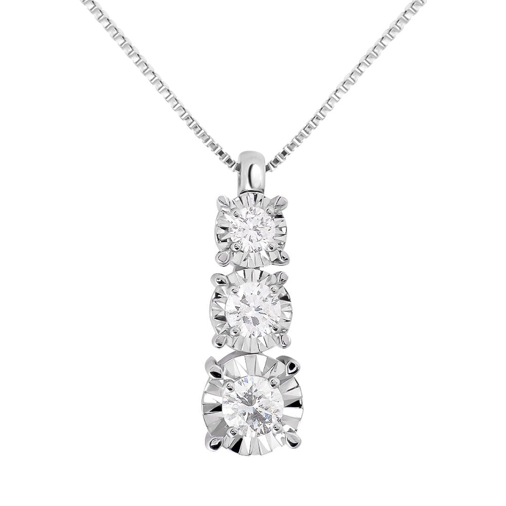 Collana Trilogy Diamotion Oro Bianco Diamante 1670261 Stroili