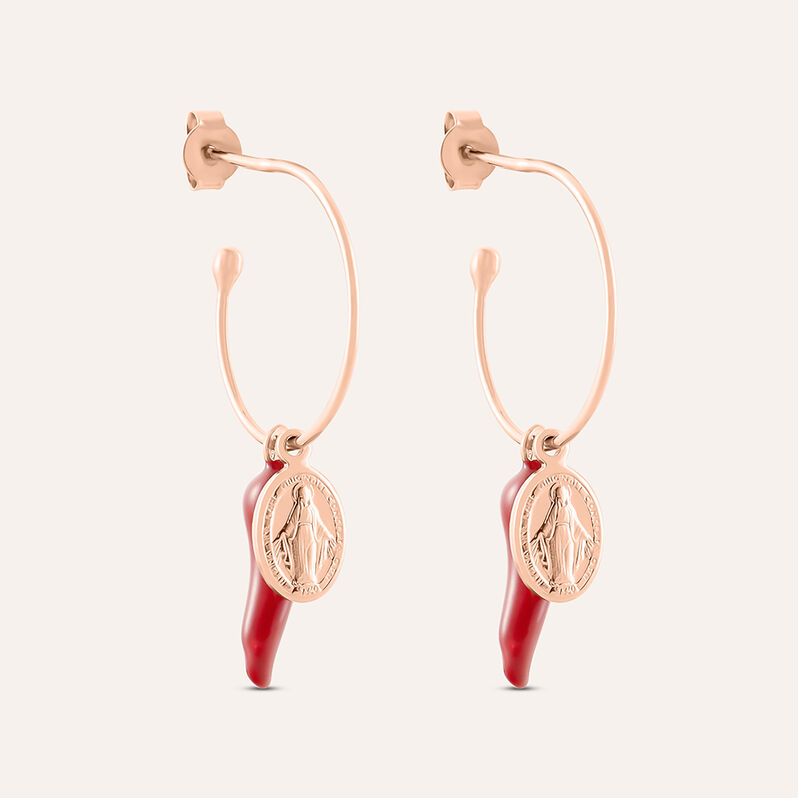 Orecchini A Cerchio Rosario Silver Soul Argento Rosa - Orecchini a Cerchio Donna | Stroili