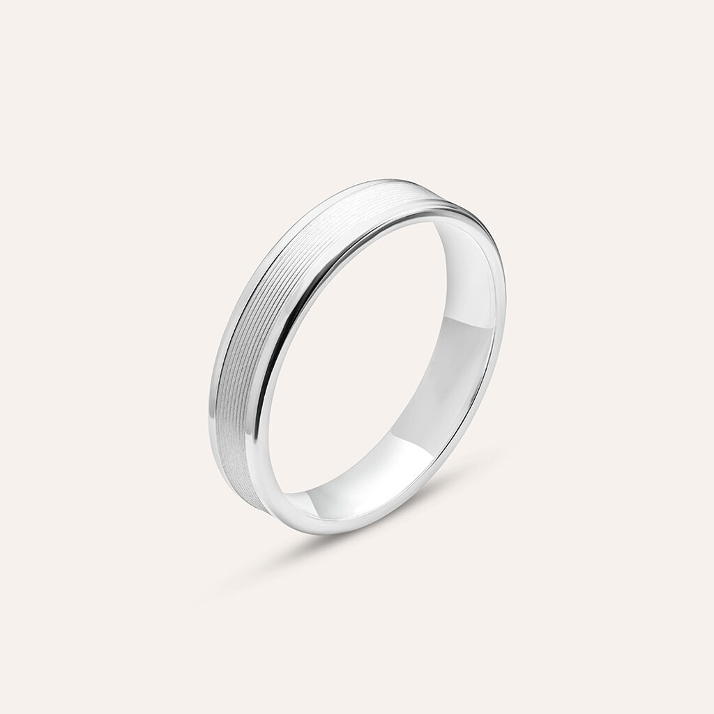 Fede Classica 4 mm Argento Rodiato