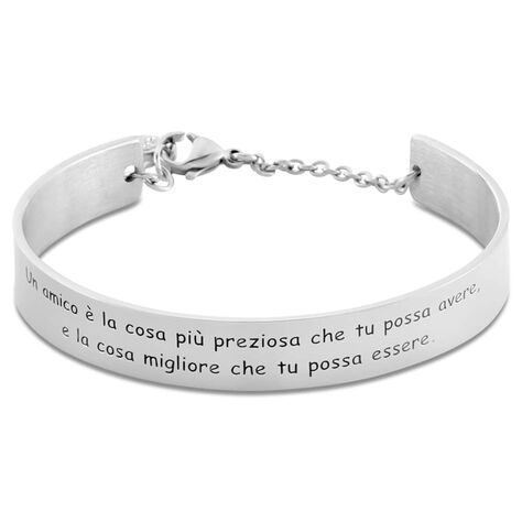 Bangle Lady Message Acciaio Cristallo - Bracciali Rigidi Donna | Stroili