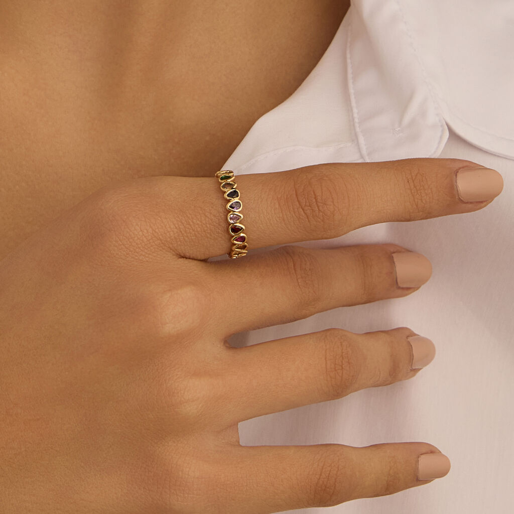 Anello Fantasia Golden Dream Placcato Oro Giallo Cristallo