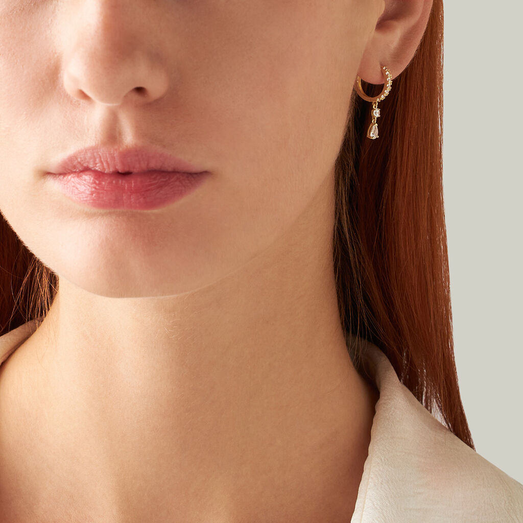 Orecchini A Cerchio Toujours Oro Giallo Cubic Zirconia