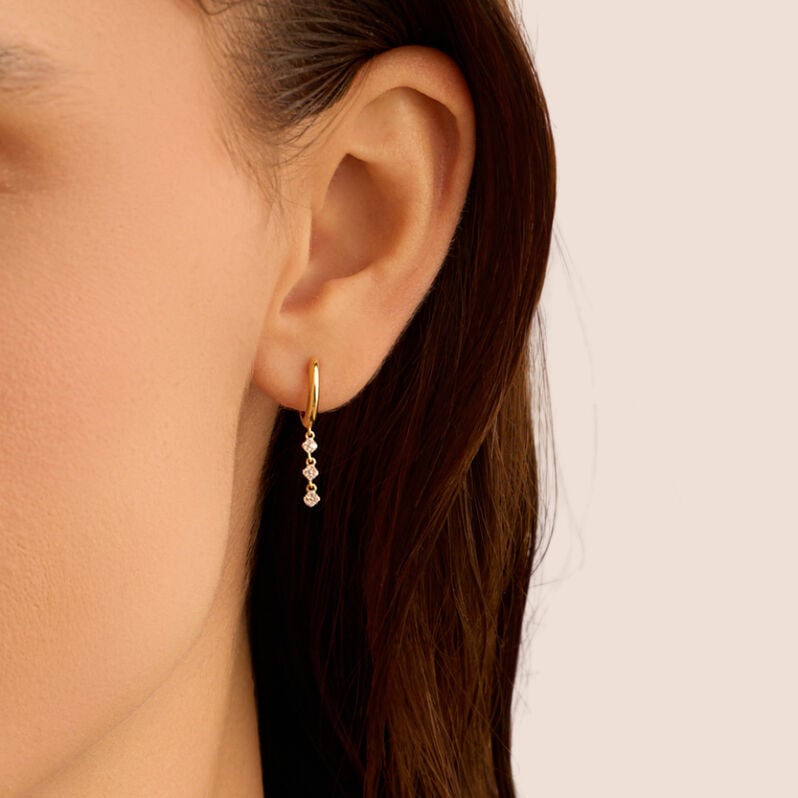 Mono Orecchino A Cerchio Sophia Oro Giallo Diamante - Mono Orecchino Donna | Stroili