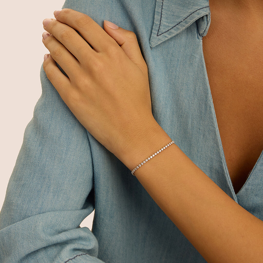 Bracciale Tennis Claire Oro Bianco Cubic Zirconia